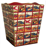 Marye-Kelley WB224-Red Chinoiserie Wastepaper Basket