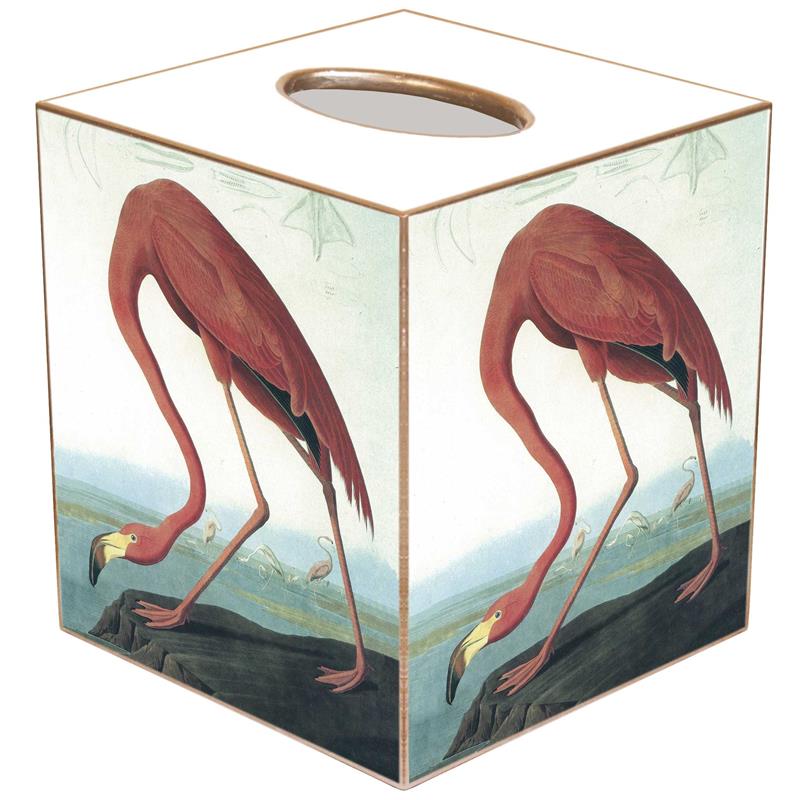TB8431 - Pink Flamingo Tissue Box Cover - Paper Mache