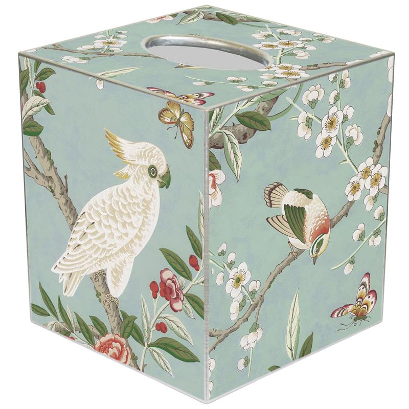 TB8605- Birds & Bloom Tissue Box Cover - Paper Mache